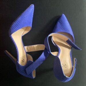 Cobalt blue Vince Camuto Velcro strap heels